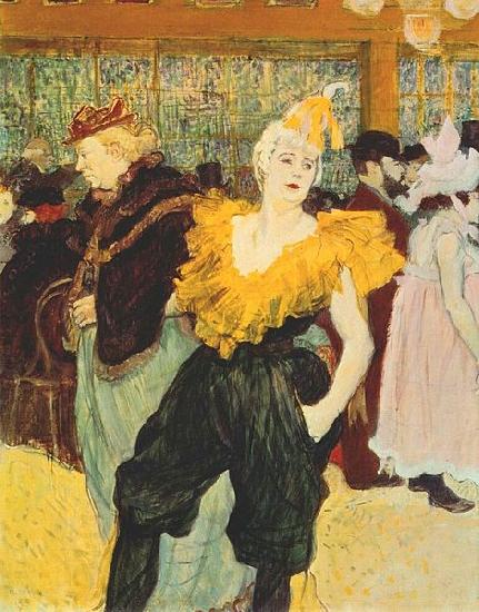 Henri de toulouse-lautrec Klaunka Cha  ao v Moulin Rouge oil painting picture